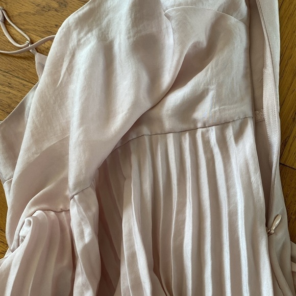 Rachel Roy Soft Pink Satin Accordion-Pleated Cami Midi Dress Size XS - Picture 16 of 16